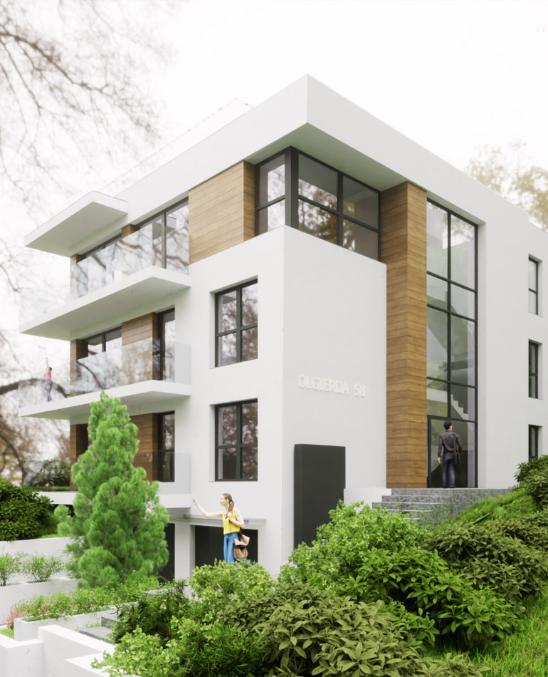 Olgierda 58, Gdynia Redłowo - elewacja północno-wschodnia