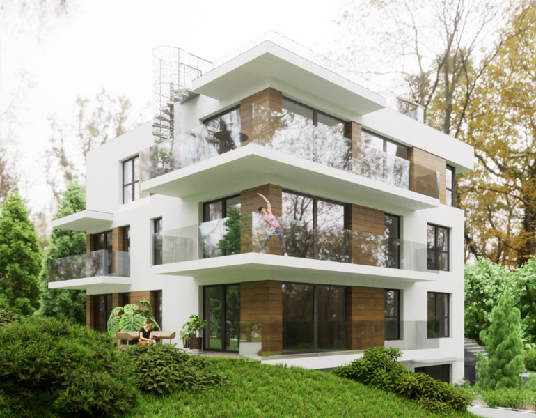 Olgierda 58, Gdynia Redłowo - elewacja południowo-zachodnia